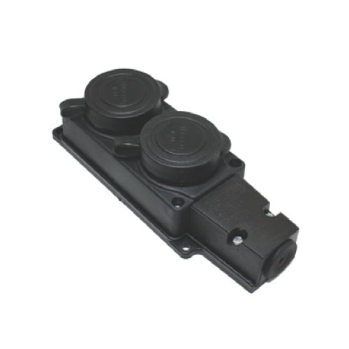 Колодка TECCO каучук 2 гнізда з кришкою З/З (107 200 00), шт<br> Артикул: 122514<br>