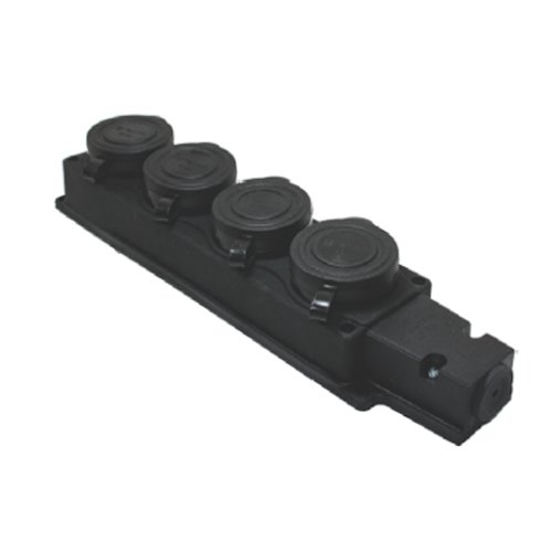 Колодка TECCO каучук 4 гнізда з кришкою З/З (107 400 00), шт<br> Артикул: 122517<br>