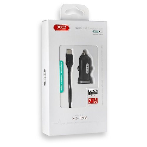 АЗП XO TZ08 2,1A/2USB + кабель Type-C, шт<br> Артикул: 122524<br>