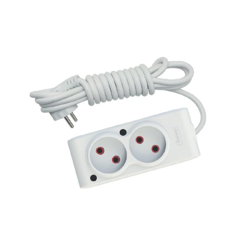 Подовжувач TECCO 2 гнізда 1,5м білий Б/З (102 200 1.5), шт<br> Артикул: 122660<br>