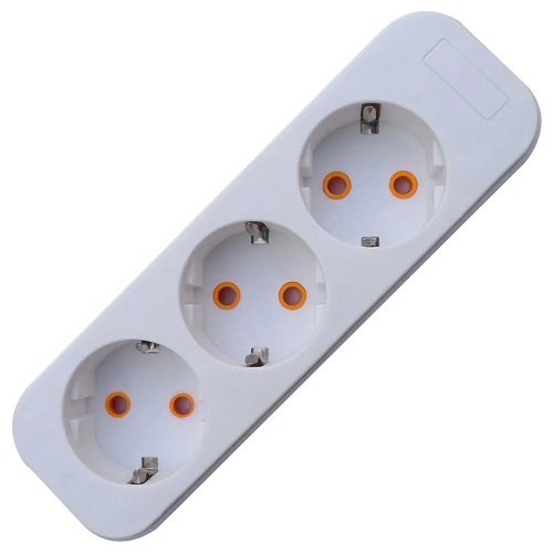 Колодка QUANTUM 3 гнізда біла З/З (QM-KP-00310), шт<br> Артикул: 123255<br>