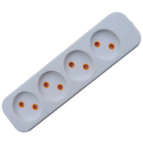 Колодка QUANTUM 4 гнізда біла Б/З (QM-KP-00400), шт<br> Артикул: 123256<br>