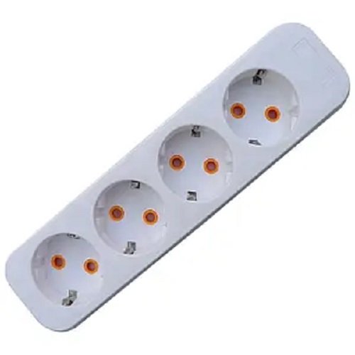 Колодка QUANTUM 4 гнізда біла З/З (QM-KP-00410), шт<br> Артикул: 123257<br>