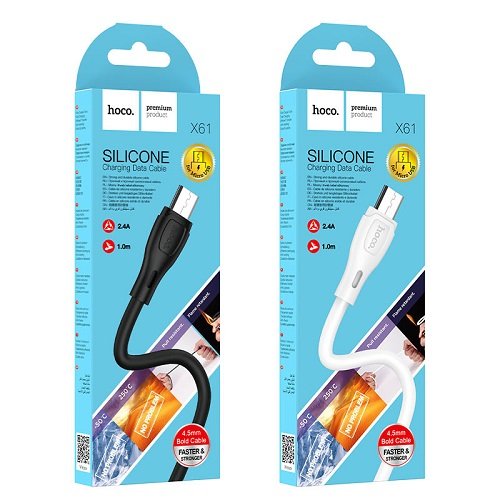 Кабель USB-Micro USB HOCO X 61 1м 2.4А (Silicone), шт<br> Артикул: 123658<br>