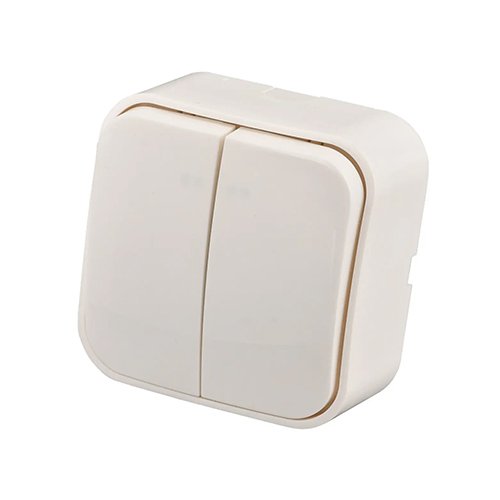 Вимикач QUANTUM накладний білий 2-кл (QM-BMH-00020) 16шт/уп, шт<br> Артикул: 123802<br>