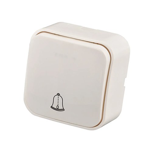 Кнопка дзвінка QUANTUM накладна біла (QM-PMD-00010) 16шт/уп, шт<br> Артикул: 123806<br>