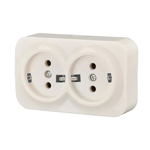 Розетка QUANTUM накладна біла 2-а З/З (QM-PH-00040) 9шт/уп, шт<br> Артикул: 123812<br>