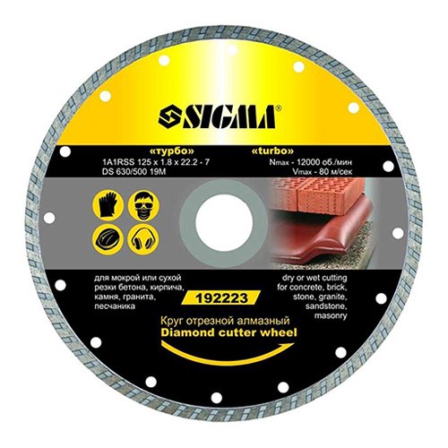 Круг Sigma відрізний алмазний "Турбо" Ø300×3.2×32мм 1922281_TR, шт<br> Артикул: 124073<br>