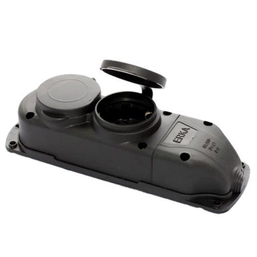 Колодка ERKA каучук 2 гнізда 6002-1 Чорна 16А З/З, шт<br> Артикул: 124181<br>