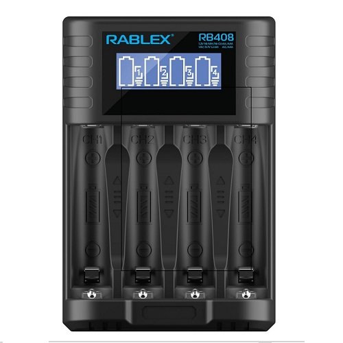 Зар. пристрій Rablex RB-408 4 канали (Ni-MH/Ni-Cd: AA/AAA) (8053), шт<br> Артикул: 124239<br>