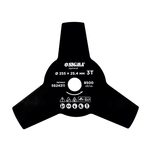 Ніж Sigma для тримера Ø255×25.4мм 3Т (5624311), шт<br> Артикул: 124258<br>
