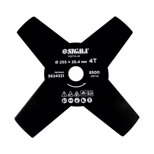 Ніж Sigma для тримера Ø255×25.4мм 4Т (5624321), шт<br> Артикул: 124259<br>