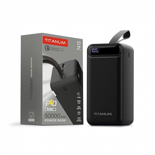 Зарядний пристрій Power Bank TITANUM 741S 50000mAh (4268), шт<br> Артикул: 124710<br>