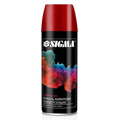 Емаль аерозольна акрилова Sigma 400мл RAL 3005 темно вишневий глянець (2736941), шт<br> Артикул: 124729<br>
