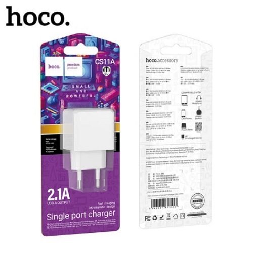 МЗП HOCO CS11A 1USB/2.1A без кабелю, шт<br> Артикул: 125131<br>