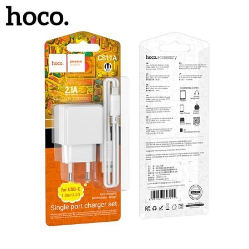 МЗП HOCO CS11A 1USB/2.1A + кабель Type-C, шт<br> Артикул: 125134<br>