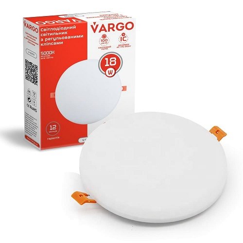 LED світильник універсальний з перехідником круг VARGO 18W 4000K 175-265V (111777), шт<br> Артикул: 125171<br>