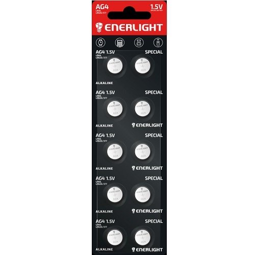 Батарейка Enerlight годинникова AG 4 (LR626, LR66/377) C10 6350, шт<br> Артикул: 125384<br>