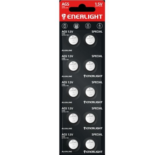Батарейка Enerlight годинникова AG 5 (LR754, LR48/393) C10 6381, шт<br> Артикул: 125385<br>