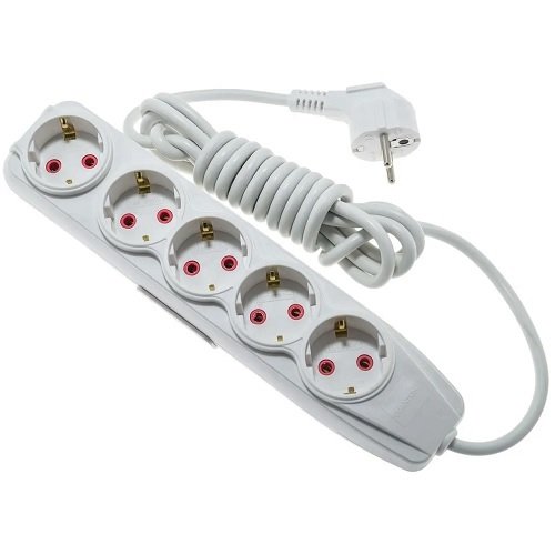 Подовжувач QUANTUM 5 гнізд 3м білий З/З (QM-KP-00513), шт<br> Артикул: 125690<br>