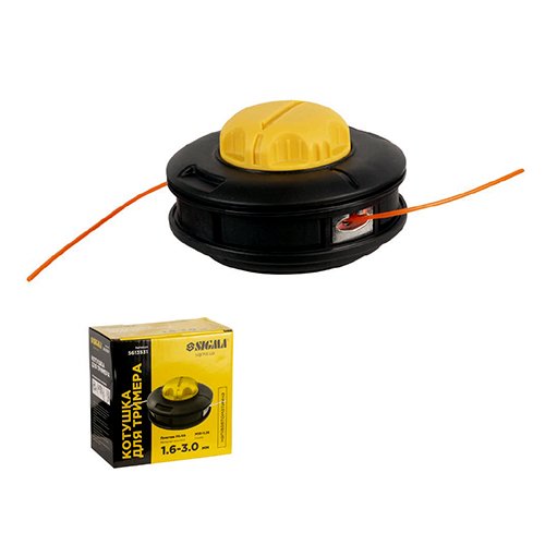 Котушка для тримера Sigma напівавтоматична M10×1.25 Ø1.6-3.0мм пластикова кнопка (5613531), шт<br> Артикул: 128236<br>