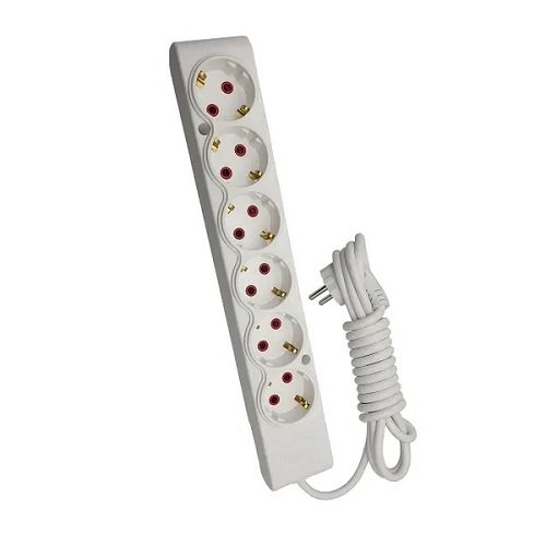 Подовжувач TECCO 6 гнізд 3м білий З/З (102 601 03), шт<br> Артикул: 129527<br>