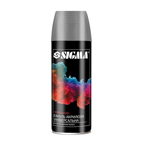Емаль аерозольна акрилова Sigma 400мл RAL 7024 графітово-сірий глянець (2736721), шт<br> Артикул: 129565<br>