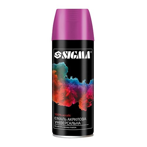 Емаль аерозольна акрилова Sigma 400мл RAL 3020 4003 рожевий глянець (2736901), шт<br> Артикул: 129566<br>