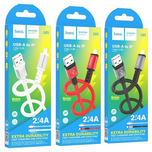 Кабель USB-Lightning HOCO X 85 1м 2.4А (Silicone), шт<br> Артикул: 129575<br>