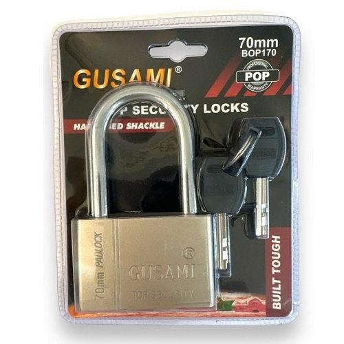 Замок Gusami Довга дужка 70mm №O-70L автозамикач (72шт/ящ), шт<br> Артикул: 130300<br>