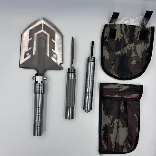 Лопата туристична 16в1(лопата, мотига, викрутка, свисток, склобій, скребок, острог для риби, відкривачка, тактична бита, ручка для викрутки, кремінь), шт<br> Артикул: 130536<br>