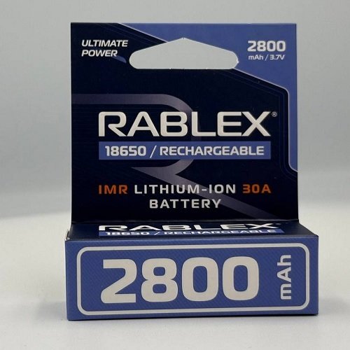 Акумулятор Rablex Li-Ion 18650 2800 mAh 3.7V високострумовий 30А, шт<br> Артикул: 130647<br>
