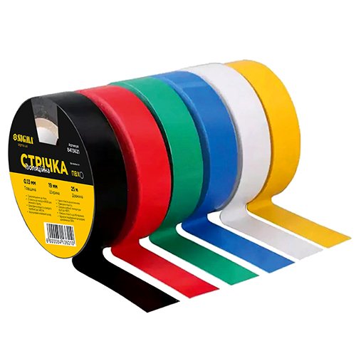 Ізолента ПВХ Sigma (Асорті) 0.13мм×19мм×20м 8413061, шт<br> Артикул: 130764<br>