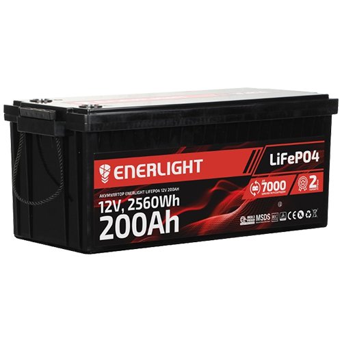 Акк ENERLIGHT LiFePO4 12,0V 200Ah 2560Wh, шт<br> Артикул: 131352<br>              <span style="color: red;">Привеземо під замовлення</span>