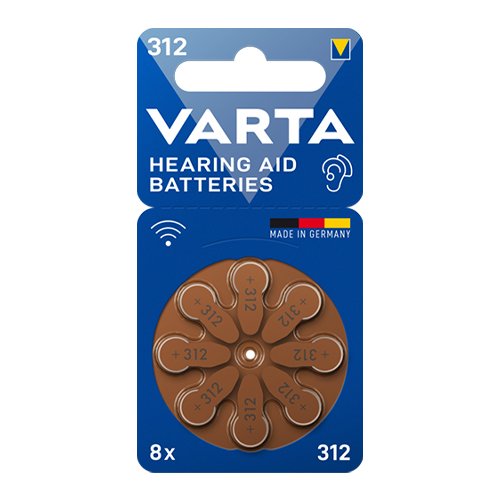 Батарейка VARTA до слухових апаратів (ZincAir) ZA312/PR41/DA312X C8 блист. (3712), шт<br> Артикул: 131724<br>