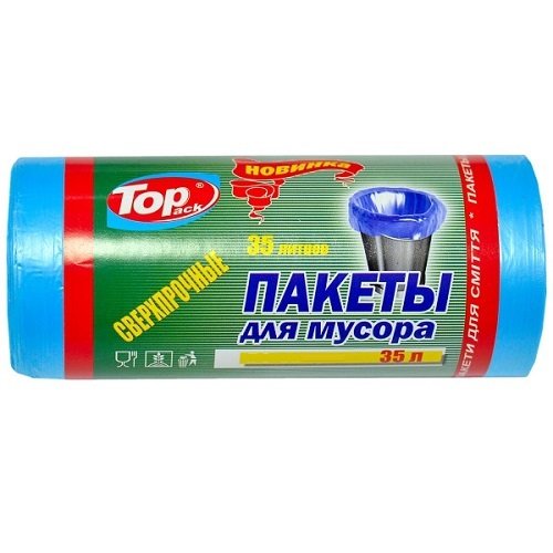Мішки д/сміття TOP  35л/30шт надміцні синій 50*60 (100), уп<br> Артикул: 131899<br>