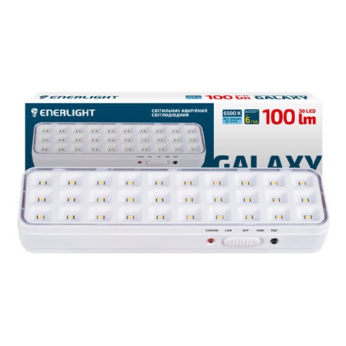 Світильник аварійний ENERLIGHT Galaxy 100Lm 6500К Li 3,7В 1,2Аh (7470/8538), шт<br> Артикул: 131966<br>
