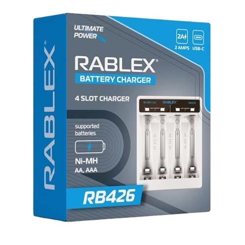 Зар. пристрій Rablex RB-426 4 канали (Ni-MH/Ni-Cd: AA/AAA), шт<br> Артикул: 132017<br>