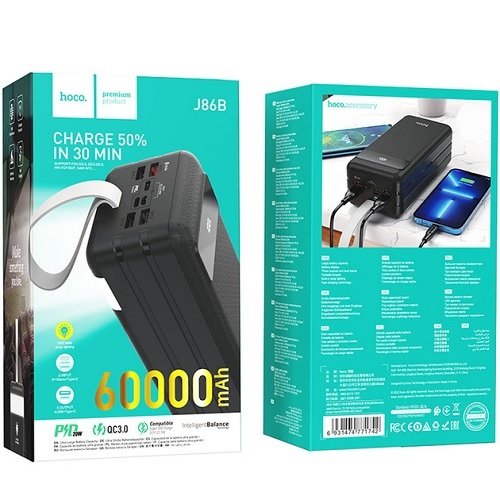 Зарядний пристрій Power Bank HOCO J86B 60000 mAh 22,5W (1742), шт<br> Артикул: 132052<br>