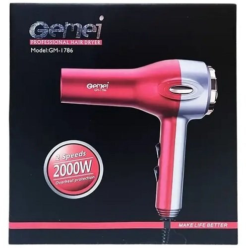 Фен для укладання волосся з насадкою Gemei 1786, шт<br> Артикул: 132112<br>