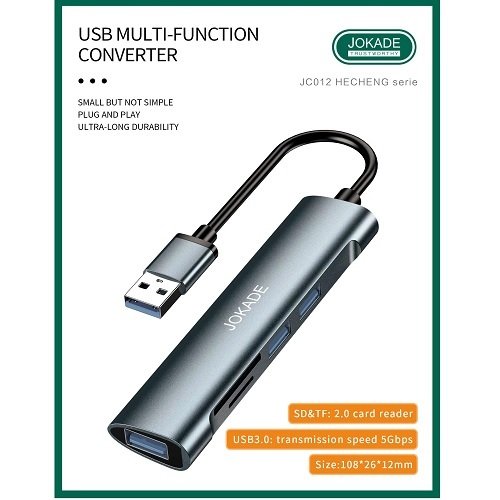 Хаб USB JOKADE JC012 USB (USB 3.0*3+SD+TF), шт<br> Артикул: 132543<br>