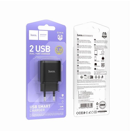 МЗП HOCO C141A 2USB/2.4A без кабелю, шт<br> Артикул: 132617<br>