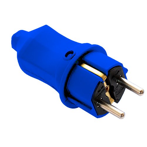 Вилка ERKA 4001-5 Каучук пряма Синя 16А З/З, шт<br> Артикул: 132769<br>