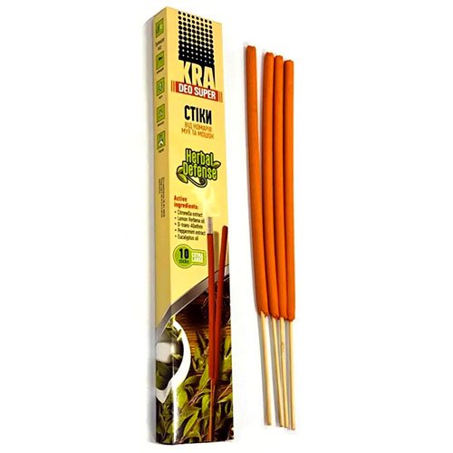 Палички/стіки від комарів мух та мошок KRA Herbal Defence 10 шт (60уп/ящ), уп<br> Артикул: 132988<br>