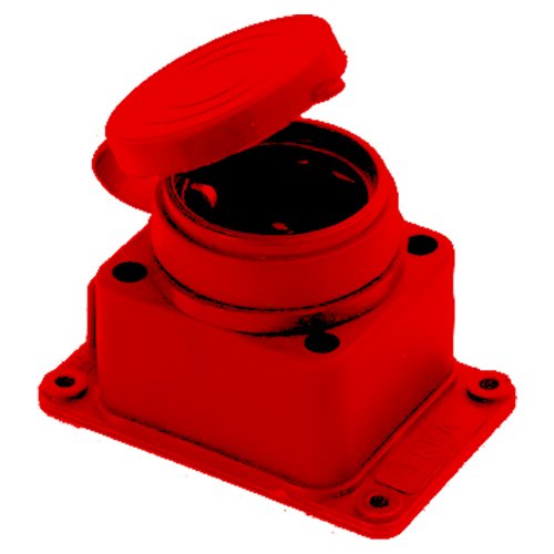 Колодка ERKA каучук 1 гніздо 6001-3 Червона 16А З/З, шт<br> Артикул: 133621<br>