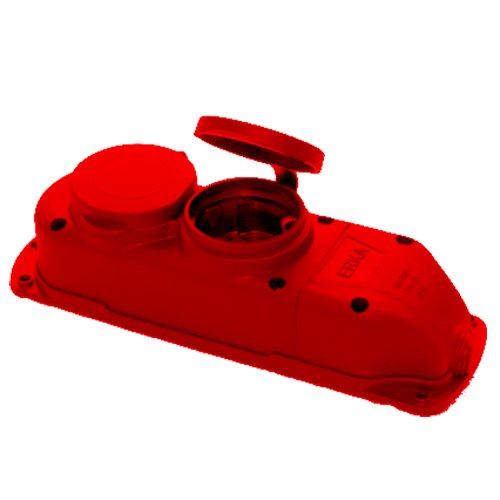 Колодка ERKA каучук 2 гнізда 6002-3 Червона 16А З/З, шт<br> Артикул: 133625<br>