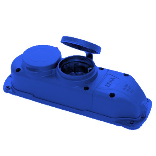Колодка ERKA каучук 2 гнізда 6002-5 Синя 16А З/З, шт<br> Артикул: 133627<br>