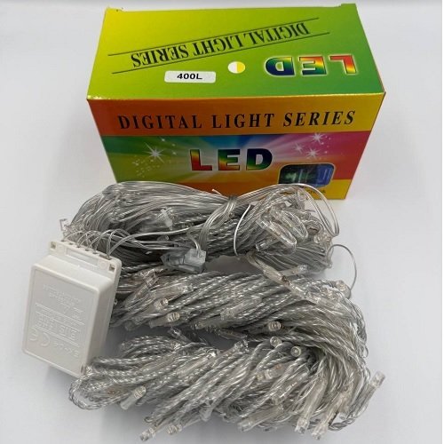 Гірлянда Водоспад-штора 3 метри * 2 метри 400 LED жовтий колір на білому дроті ART-0396, шт<br> Артикул: 133956<br>