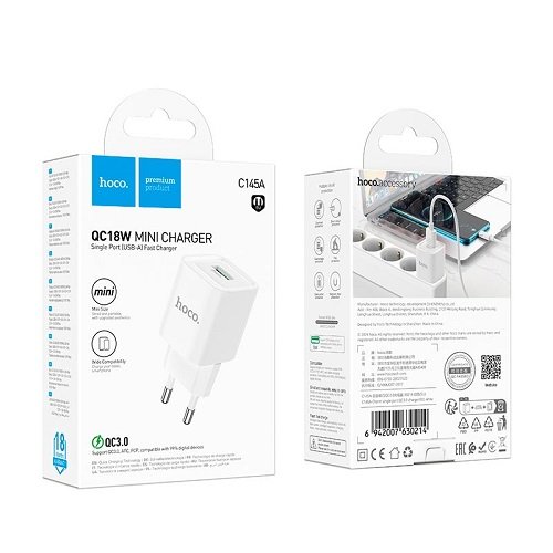 МЗП HOCO C145A 1USB/3A/18W, шт<br> Артикул: 134020<br>