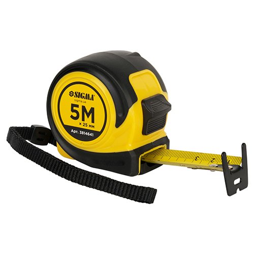 Рулетка Sigma Compact Двухстороння/зачіп 5м×25мм 3814641, шт<br> Артикул: 134392<br>